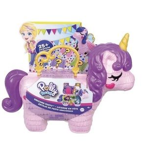 NEW-Unicorn Party Large Compact Playset Micro Polly Pocket Dolls 25+ Surprises